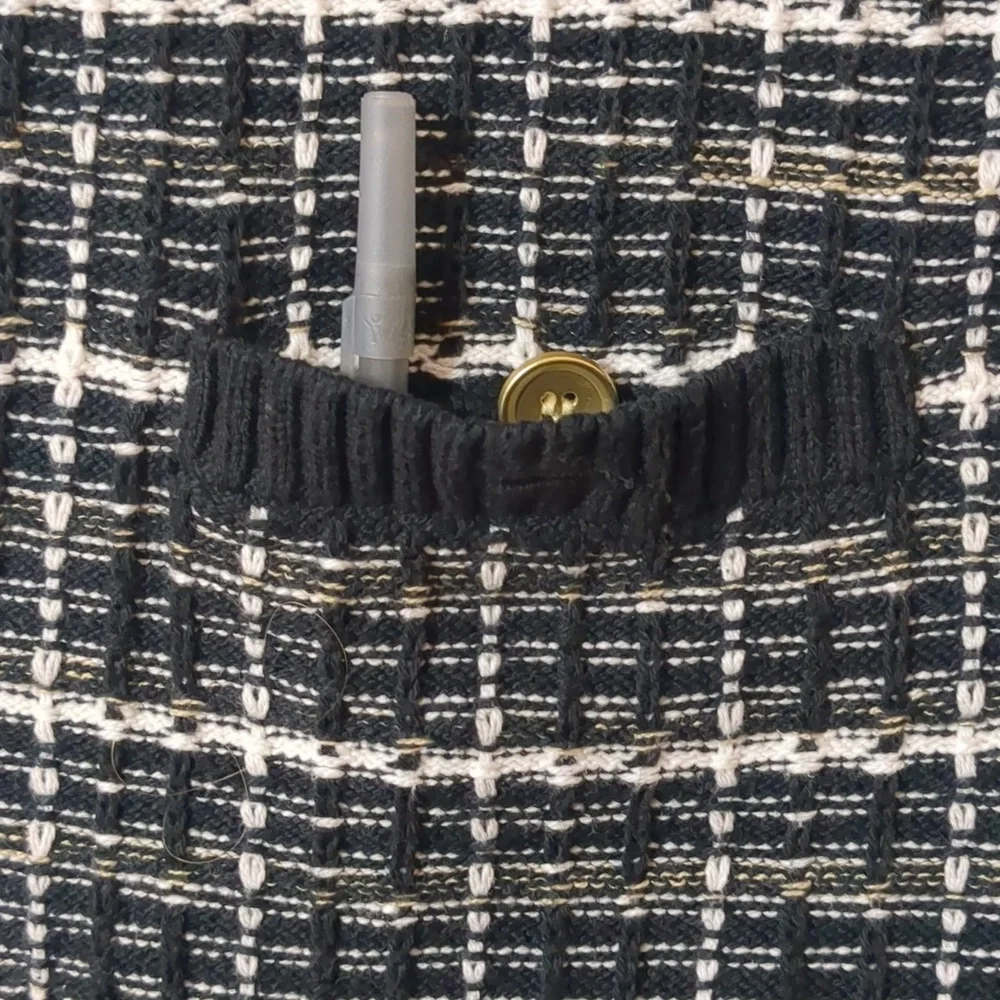 J Crew Factory Tweed Lady Cardigan Black & white Size Small - Picture 7 of 8